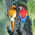 thumbnail image 6 of Vsenkes 2 Pieces Parrot Figurines Tree Ornaments Tree Decor Weatherproof Animal Lifelike Yellow Red, 6 of 9