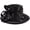 Black, variant on 2pcs Satin Cloth Church Hat Women Wide Brim Hat Elegant Wedding Photography Hat Female Banquet Fancy Fascinator Formal Hat