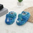 thumbnail image 3 of WhouRiu Little Boy's Slippers Fleece Lined Warm Cartoon Slip On Shoes Kids Soft Comfy Indoor Outdoor Winter Slippers Blue Little Child11.5, 3 of 6