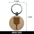 thumbnail image 2 of Pickleball Paddle Round Keychain Charm Tag - Engraved Wood, 2 of 6