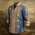 thumbnail image 2 of Mens Long Sleeve Floral Shirts Summer Casual Button Down Dress Shirts Wedding Party Holiday Shirt, 2 of 5