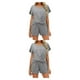 thumbnail image 2 of Qarigey 2 unids/set de camiseta para mujer, pantalones cortos, deportes, Fitness, traje para niñas, fiesta de vacaciones en la playa, traje Gris L 2Conjunto, 2 of 6