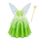 thumbnail image 3 of Disney-disfraz de princesa Tinker Bell para niñas, vestido de hada de las flores verdes, disfraz de elfo con purpurina, ala de mariposa, fiesta de Halloween, 3 of 5