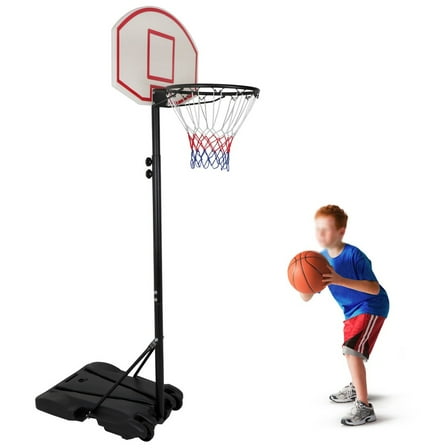 HOWEN Basketball Hoop Outdoor, Adjustable Height from 5.5 to 7ft with 28" Backboard for Kids and Adults, Portable Hoop with Base for Driveway