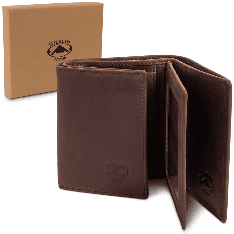 Stealth Mode Trifold Wallet RFID Blocking, Crazy Horse Brown photo 8