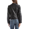 thumbnail image 5 of BLUE WELLFORD Pattie Women's Black Leather Biker Jacket - Chic Collar, Press Stud Closure, Front Zip Fastening, & Zipped Side Pockets, 5 of 6