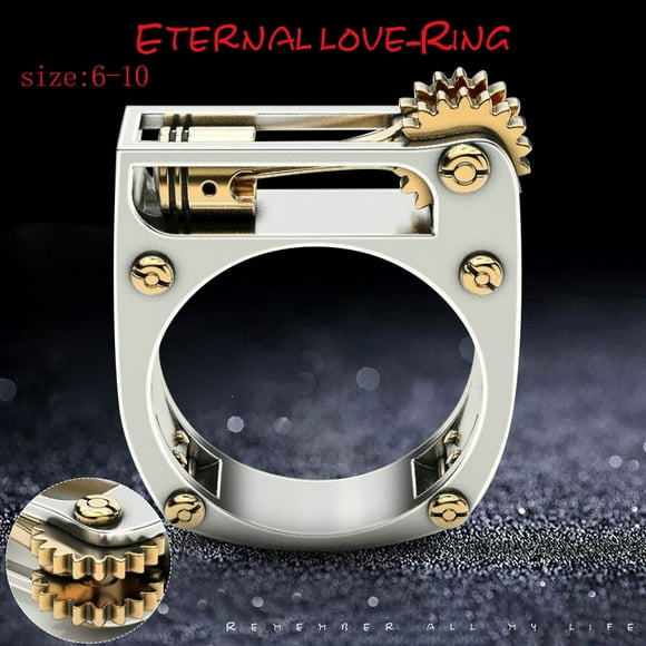 TopLLC Rings Mechanical Carving Motorcycle Single Cylinder Engine Size 6-10 Ring ring