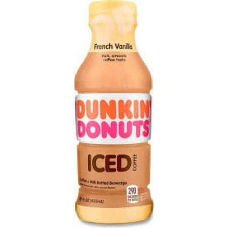 United Stationers Supply B3142675 Dunkin French Vanilla Iced Coffee Drink - Regular - Light Ground - 13.7 oz Bottle - Pack of 12