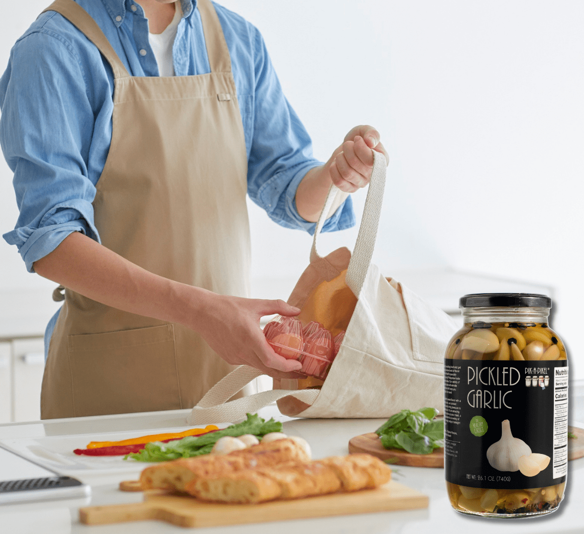 Pik-A-Pikel Pickled Garlic Original Made from Fresh Garlic, Product of the Philippines (740 Grams Jar)
