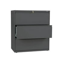 HON 883LS 800 Series Three-Drawer Lateral File, Charcoal