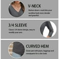 thumbnail image 3 of VDJ Women Tunic Tops 3/4 Sleeve Summer Button Up Drak Gray Shirts Business casual outfits Clothing Size XXL, 3 of 8