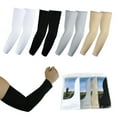 thumbnail image 2 of 4 Pairs Assorted Color Pack Arm Compression Sleeves UV Protection for Bike, Hiking, Golf (Black, White, Gray, Beige), 2 of 3