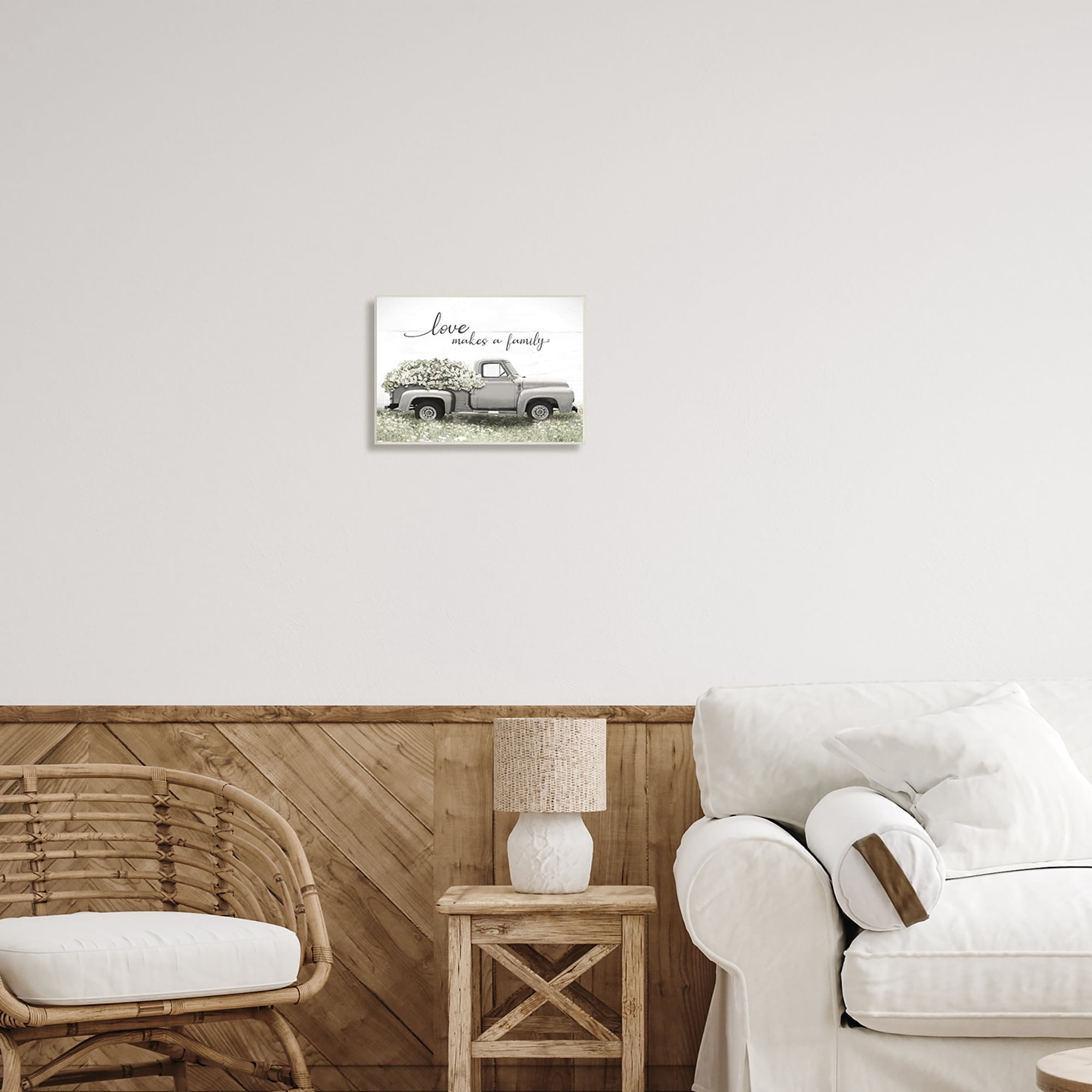 Stupell Industries Love Makes Family Flower Blossom Filled Truck Graphic Art Unframed Art Print Wall Art, Design by Lori Deiter