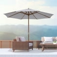 thumbnail image 2 of Outsunny Bamboo Wooden Round Market Patio Sun Umbrella, 2 of 10