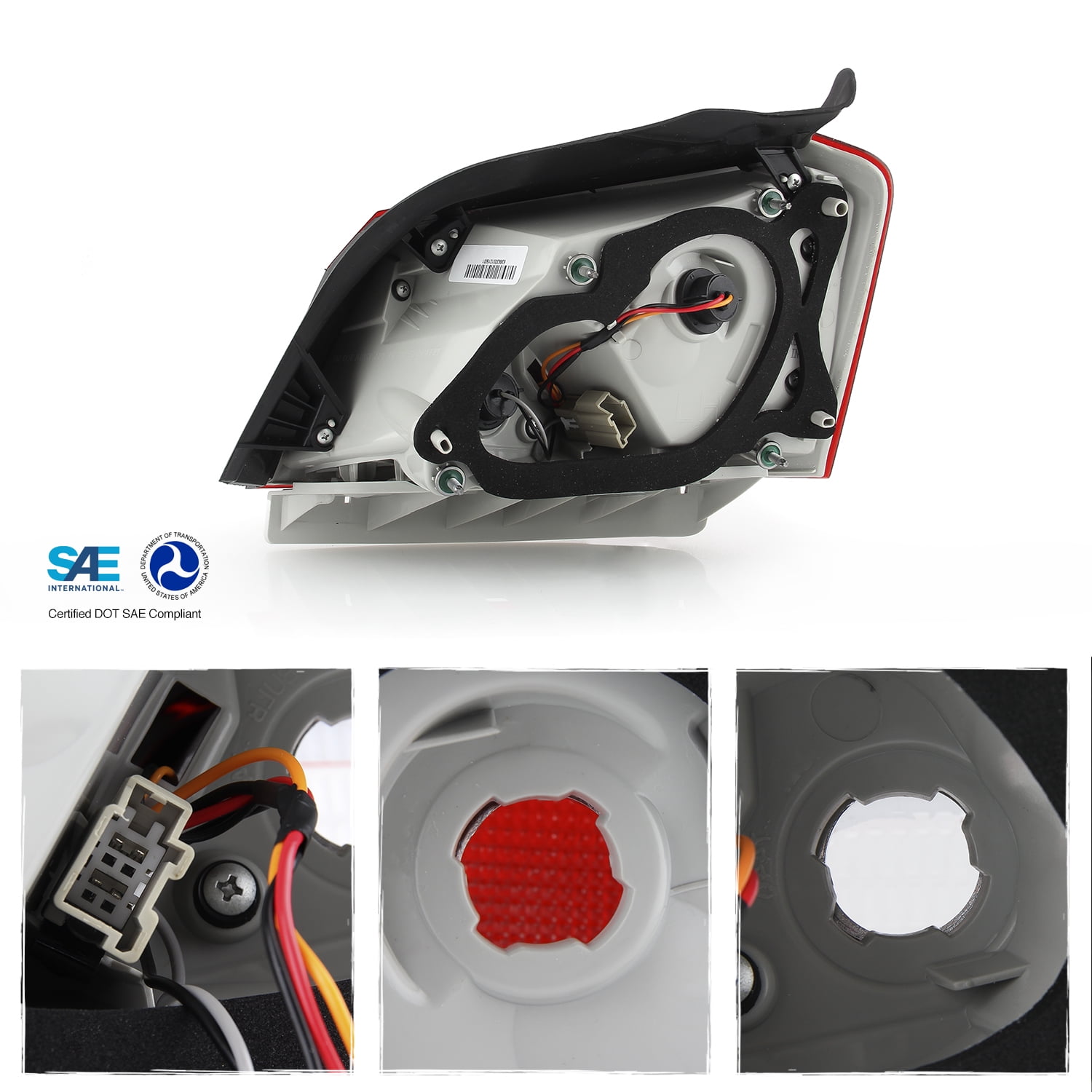AKKON - Fits 2014-2020 Chevy Impala Sedan 4Door Chrome Red Tail Light Brake Lamp Outer Passenger Right Side Replacement