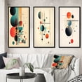 thumbnail image 1 of Designart "Vintage Abstract Desire in Knowing IV" Modern Geometric Framed Wall Art Set Of 3 - Blue Abstract Frame Canvas Set For Living Room Decor, 1 of 6