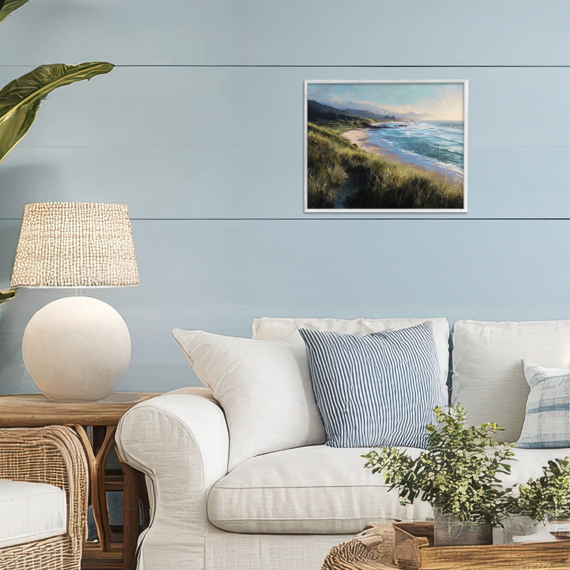 Stupell Industries Nature's Coast in Morning Light White Framed Giclee Art, design by Franklyn Gregory