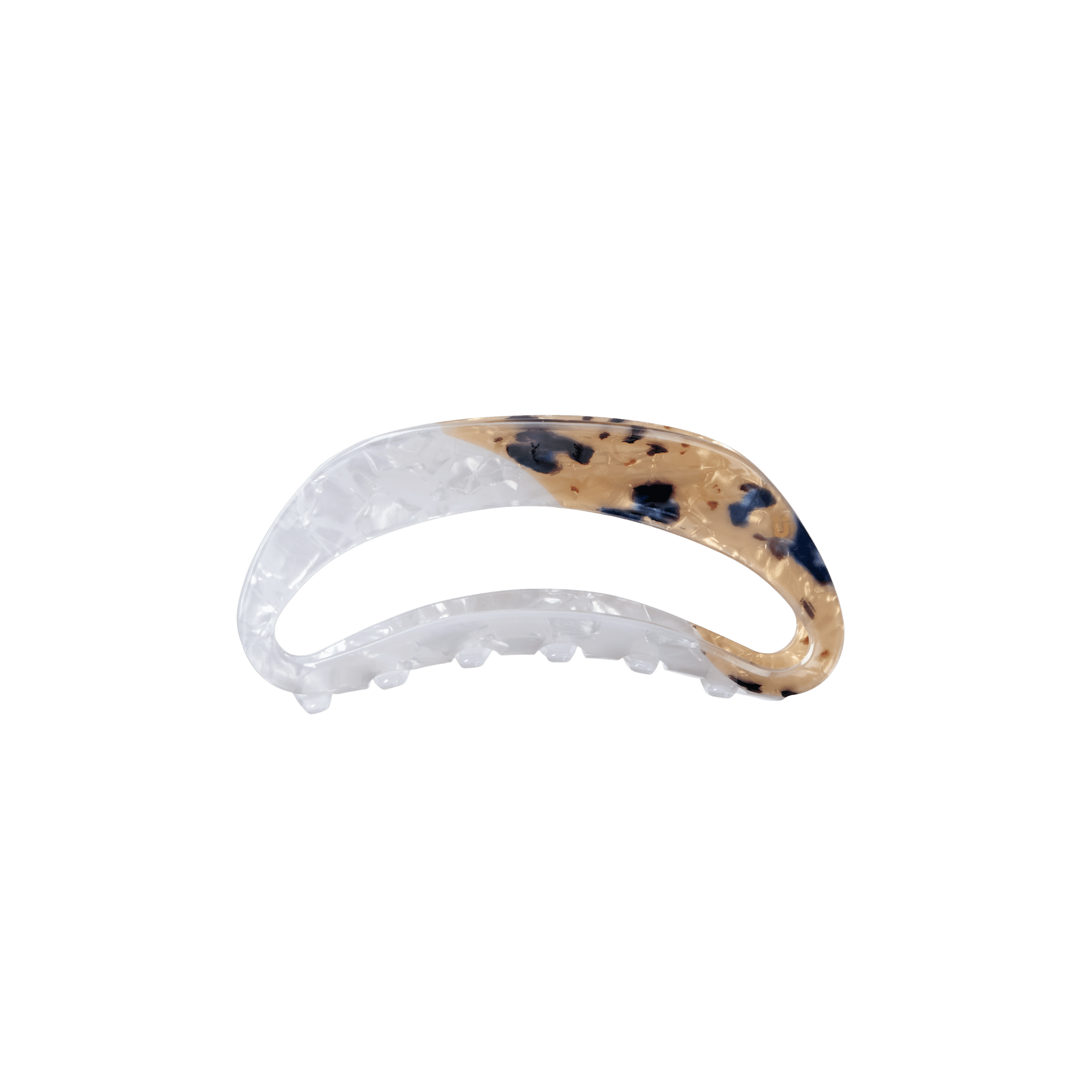 Scunci Luxe by Conair Oval Claw Clip, White & Tortoiseshell with Gold-Tone Hinge, 1 Count