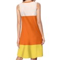 thumbnail image 2 of Candy Corn Pattern Spring Summer Dresses for Women Fashion T-shirt Dress Casual Sleeveless Loose Sundress with Pockets, 2 of 5
