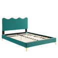 thumbnail image 2 of Modway Current Performance Velvet Queen Platform Bed, Multiple Colors, 2 of 3