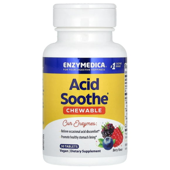 ENZYMEDICA | Acid Soothe Chewable Berry | 30 CAPSULAS