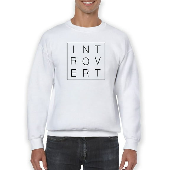 Introvert In A Square Slogan Sweatshirt Men -GoatDeals Designs, Male 5X-Large