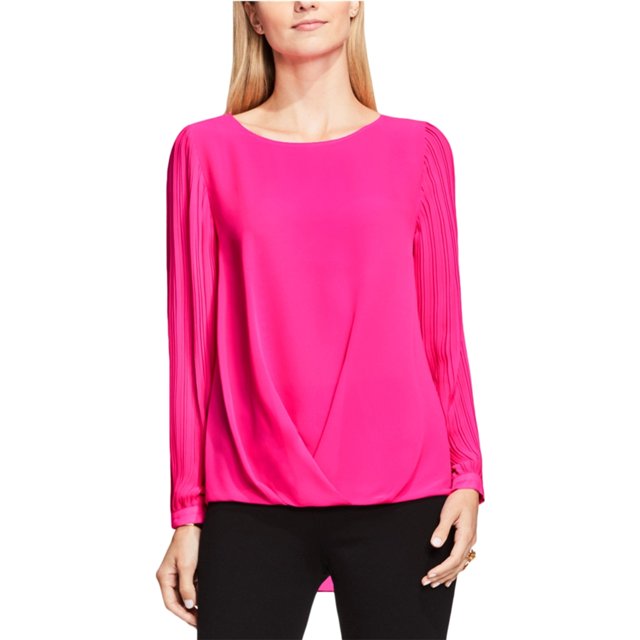 Blusa de punto con pliegues para mujer Vince Camuto rosa XS