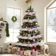 thumbnail image 4 of xihome Adorno colgante de cinta de plstico blanco de 3 metros con forma de rbol de Navidad y flores para ventanas y escaleras, 4 of 6
