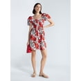 thumbnail image 2 of Free Assembly Women's and Women's Plus Puff Sleeve Peasant Mini Dress, Sizes XS to 4X, 2 of 5