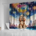 thumbnail image 4 of Happy New Year with Cocker Spaniel Fireworks Holiday Xmas Winter 2025 Shower Curtain Cockers Dog Lover Gifts Waterproof Bathroom Bathtub Curtain - 00025, 4 of 5