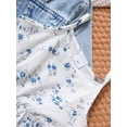 thumbnail image 6 of Girls 2pcs Long Sleeve Denim Button Coat & Straps Floral Print Flare Dress Trendy Casual Kids Outdoor Clothes For Spring And Autumn, 6 of 7