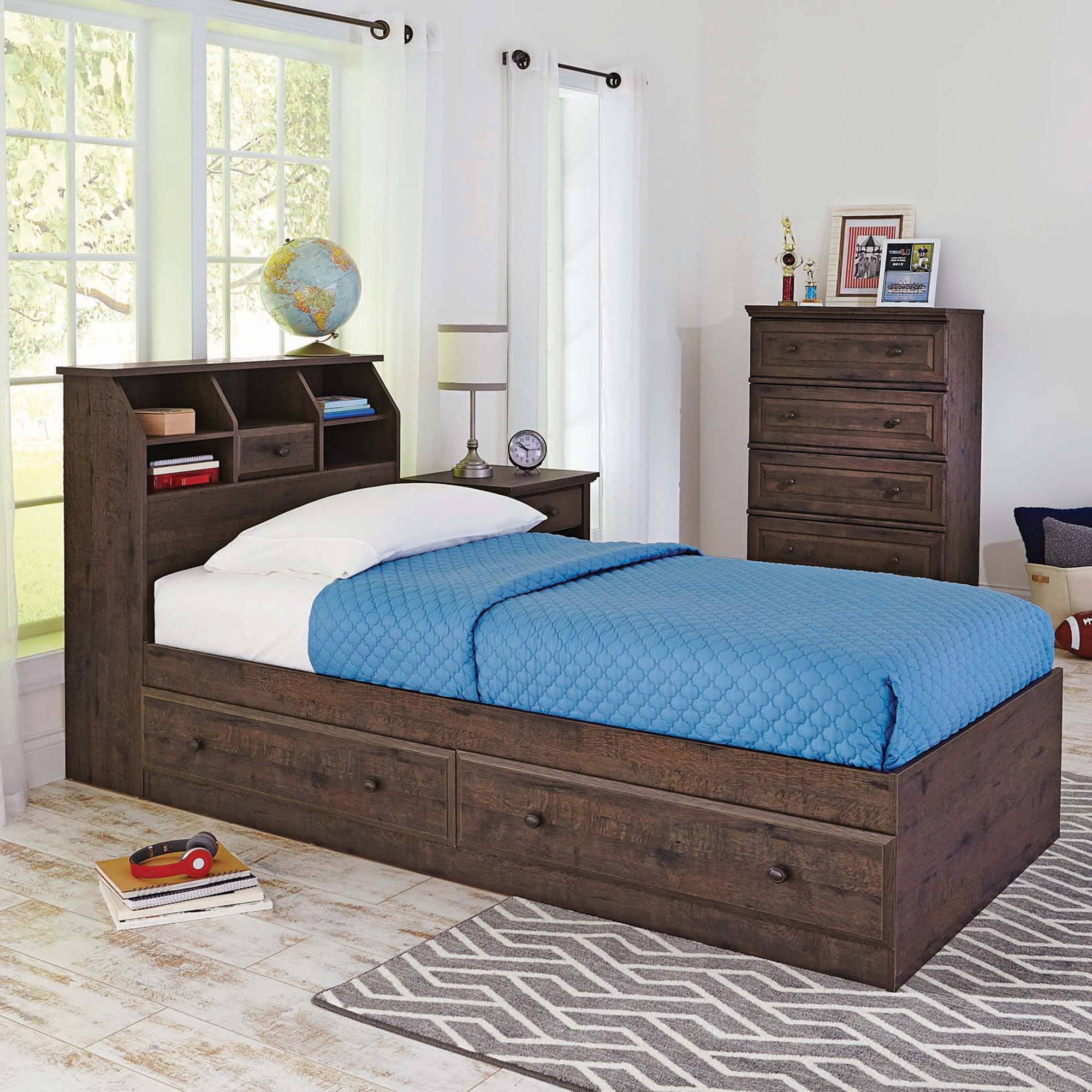 Better Homes and Gardens Crossmill Mates Bed Heritage Walnut