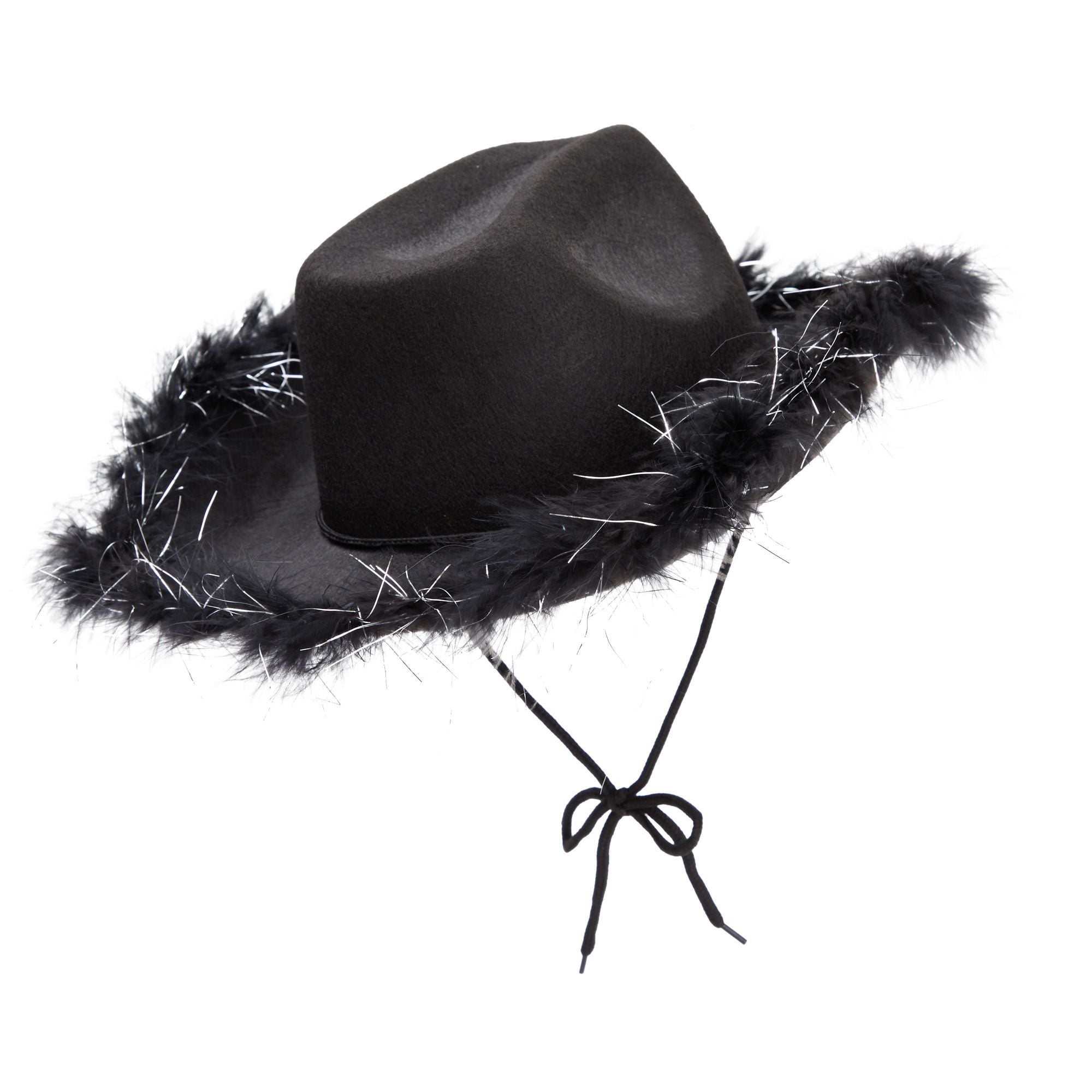Womens Cowboy Hat - Cute, Fluffy, Sparkly Cowgirl Hat with Feathers for  Halloween, Birthday, Bachelorette Party (Purple)