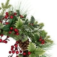 thumbnail image 5 of Northlight Holly and Berries, Frosted Thistle and Pine Artificial Christmas Wreath - 24" - Unlit, 5 of 8