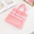 thumbnail image 1 of Mesh multi-pocket swimming bag, portable travel storage bag, tote bath bag, polyester beach bag, premium selection 064+066 pink combination., 1 of 5