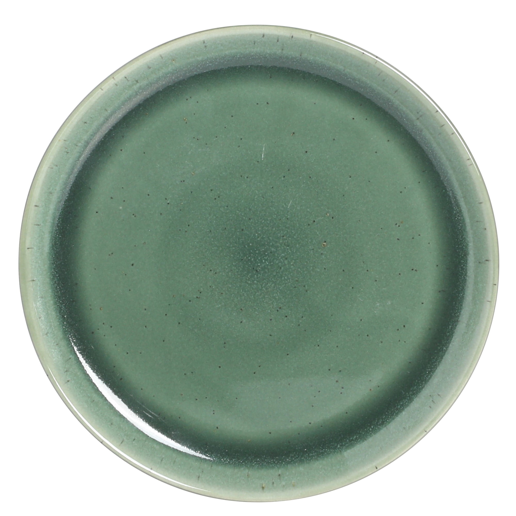 Gibson Elite 12 Piece (Service for 4) Fern Canyon Reactive Glaze Modern Coupe Dishes Stoneware Dinnerware Set - Glossy Green