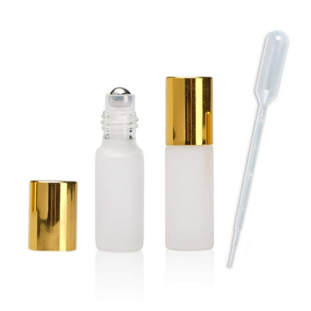 Download 12pcs 5ml Refillable Empty Frosted Glass Roller Bottles Vials Cosmetic Container With Stainless Steel Roller Ball And Gold Cap For Essential Oils Aromatherapy Perfumes And Lip Balms 3 Ml Walmart Com