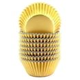 thumbnail image 1 of Capacillos para cupcakes estándar Moldes para muffins de papel dorado 200 piezas Papel para cupcakes resistente y a prueba de grasa, 1 of 5
