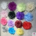 thumbnail image 3 of Large Rose Flower Patch - Artificial Handmade Chest Flower, Clothing, Dress, Neck or Hair Decoration - Organza 3D Flower Corsage Accessory, 3 of 8