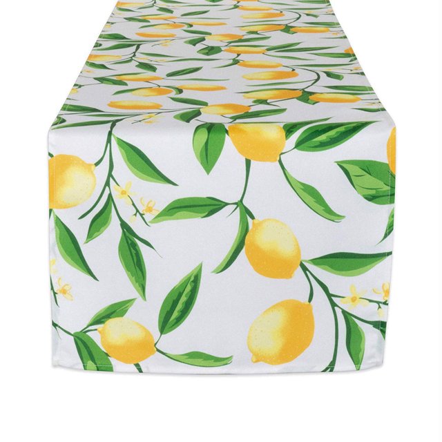 Design Imports CAMZ13219 Chemin de TABLE Extérieur Imprimé Citron BLISS 14x108