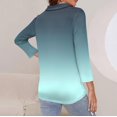 thumbnail image 4 of WFJCJPAF 2025 New Product Sexy Blouses for Women Plus Size,Women's Fashion Printed T-shirt 3/4 Sleeves Blouse Turndown Collar Casual Tops - Mint Green M, 4 of 7