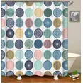 thumbnail image 3 of Abstract Tree Rings Woody ic Fabric Shower Curtain Nature Pale Blue Teal Beige Light Brown Bathroom Curtains Set with Hook, 3 of 7