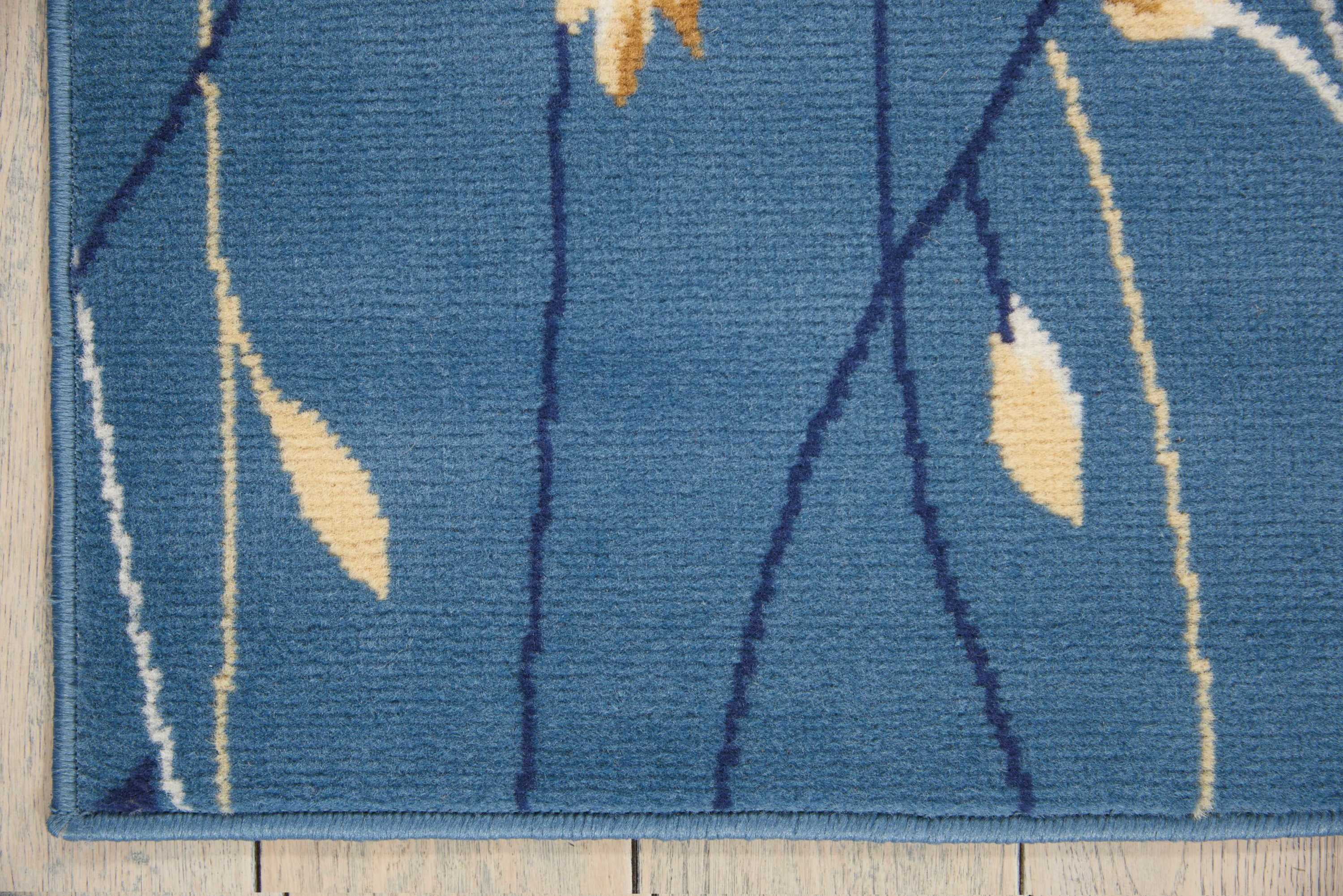 Light Blue Botanical Area Rug by Pinewood Grove