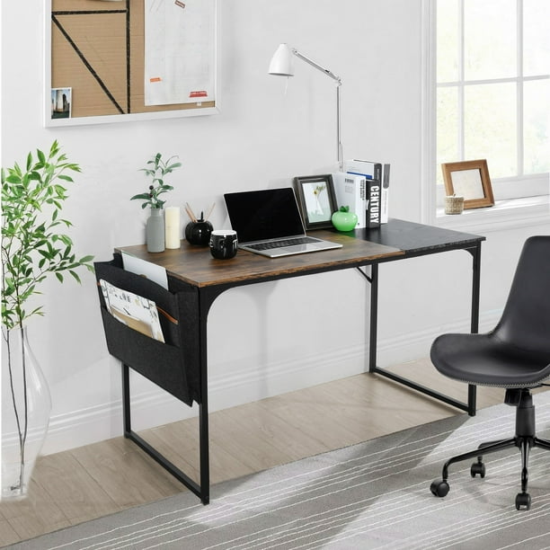 Escritorio de Estudio HOMEMAKE FURNITURE Industrial Ligero y Resistente Marrón 100 x 48 x 74cm