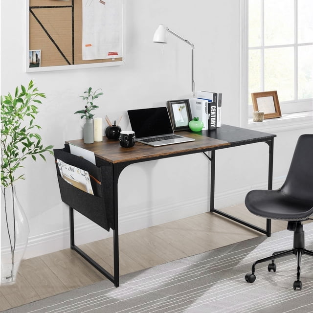 Escritorio de Estudio HOMEMAKE FURNITURE Industrial Ligero y Resistente Marrón 100 x 48 x 74cm