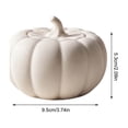 thumbnail image 4 of AZXY Halloween Decorations White Matte Pumpkin Scented Jar Candle, Wood Wick Long鈥態urning Soy Wax Candle With Lid, Aromatic Fall Thanksgiving Desktop Candle for Coffee Table Shelf Windowsill, 4 of 8