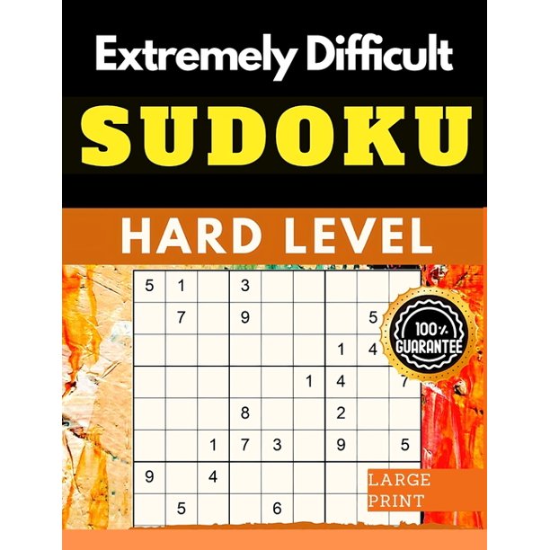extremely difficult sudoku puzzles book very hard sudoku for advanced players who love a challenging game paperback walmart com