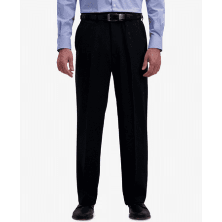 Haggar Men's Black Microfiber Performance Classic Fit Dress Pants Size 38W X 29L