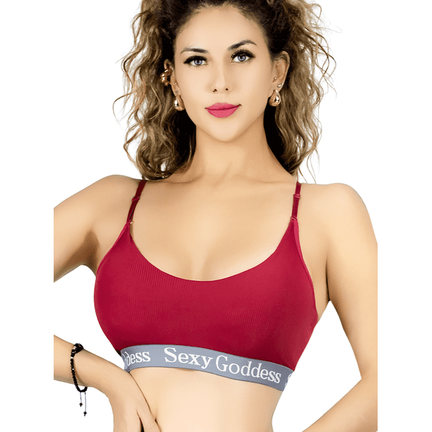 Bra Mujer Unitalla Con Copas Push Up Peto Medio Comodidad Sin Varilla