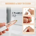 thumbnail image 6 of Unique Bargains Eyebrow Trimmer for Women 2 in 1 Eyebrow Razor USB Rechargeable Hair Removal for Lips Face Body White, 6 of 8